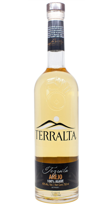 Bottle of Terralta Tequila Añejo