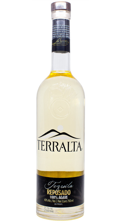 Bottle of Terralta Tequila Reposado